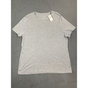 NWT Talbots 100% Pima Cotton Women's Heather Gray T Shirt Says "XL" Actual M/L